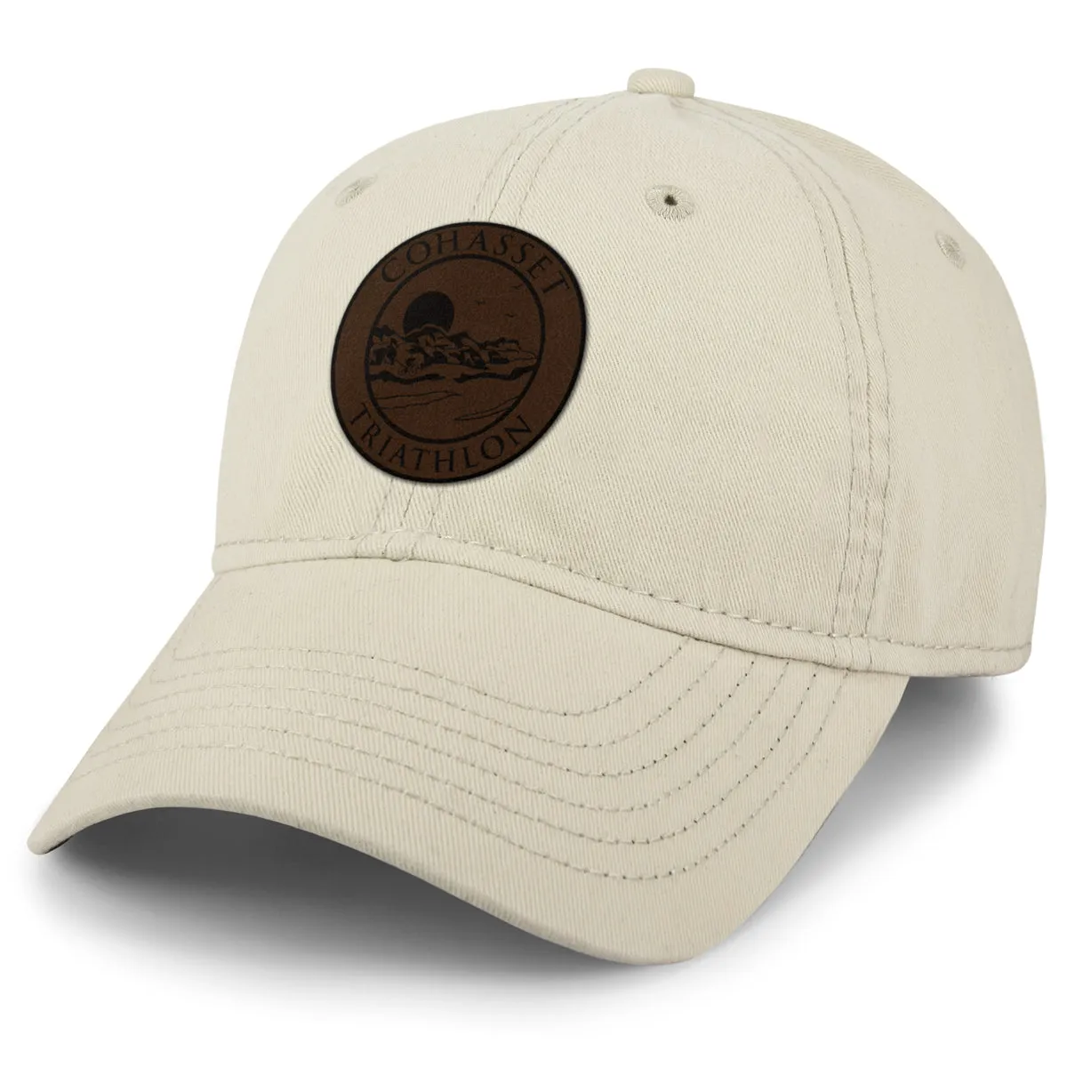 Cohasset Triathlon Leather Patch Dad Hat