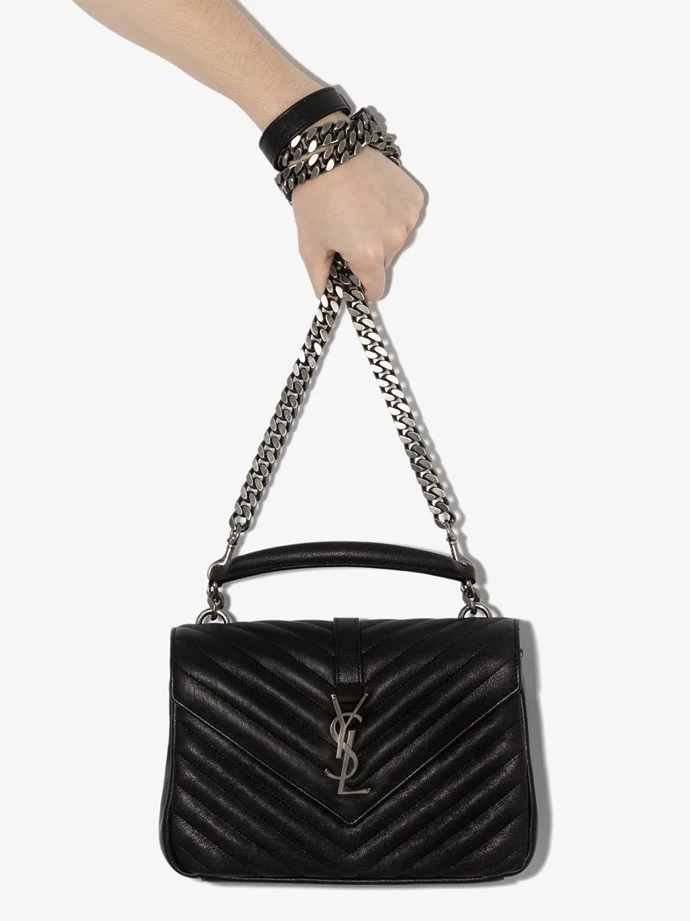 College medium leather shoulder bag
