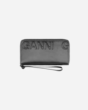 Compartment Zip Around Wallet - Black