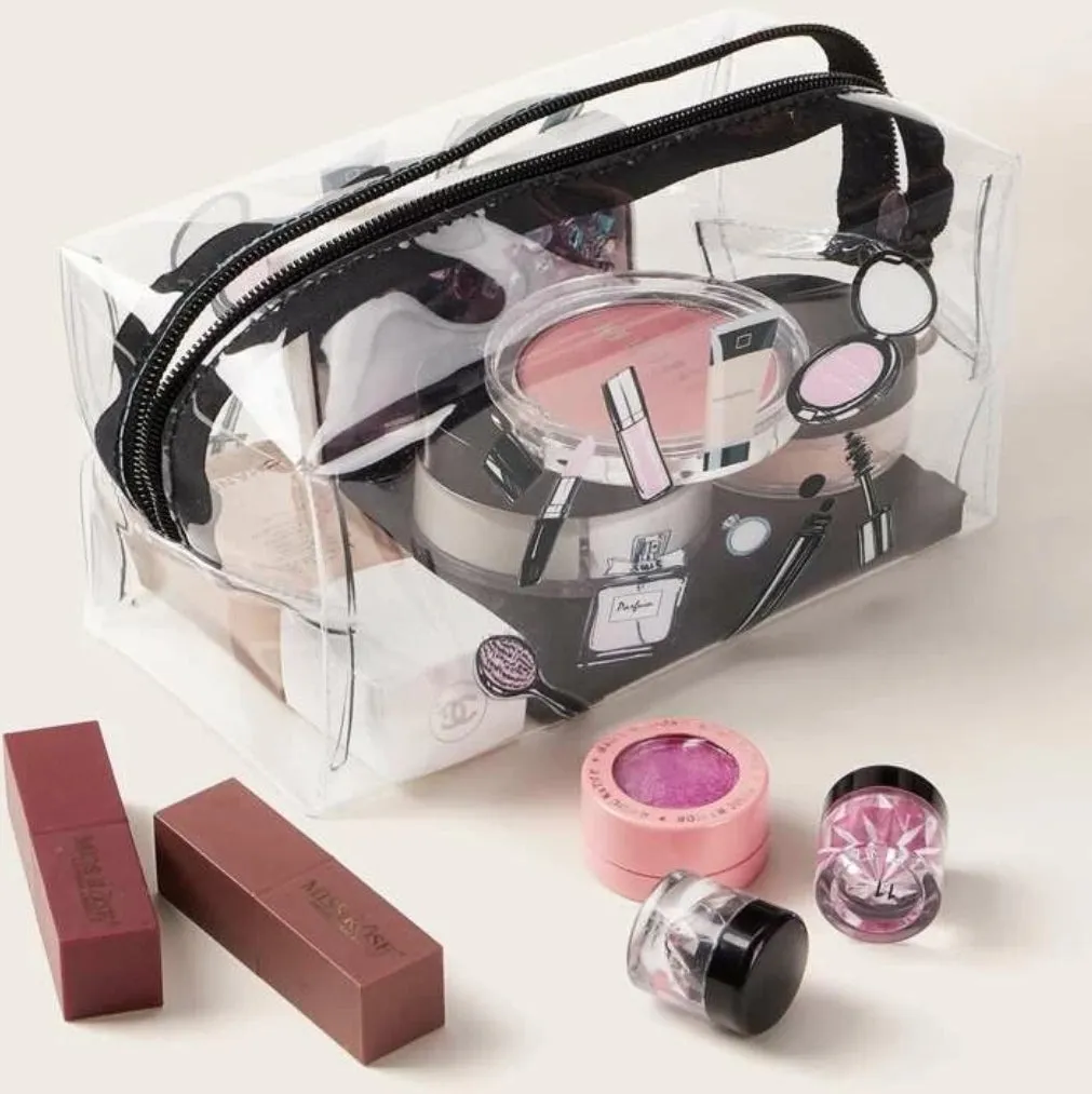 Cosmetics Pattern Clear Makeup bag