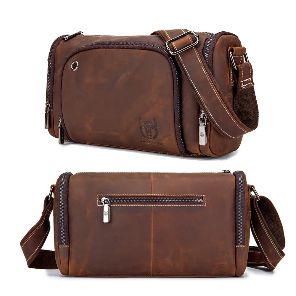 Crazy Horse Leather Men's Shoulder Bag Retro Bag's