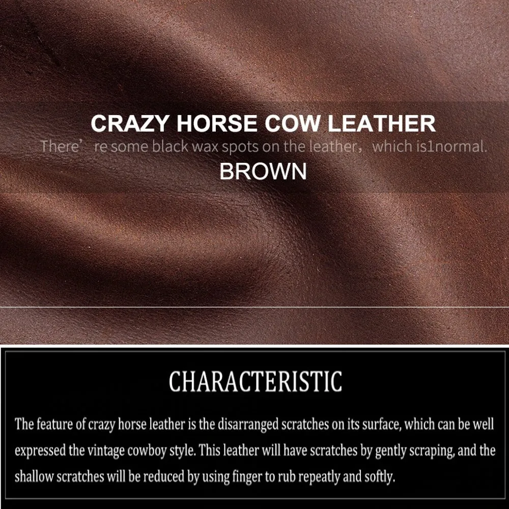 Crazy Horse Leather Men's Shoulder Bag Retro Bag's