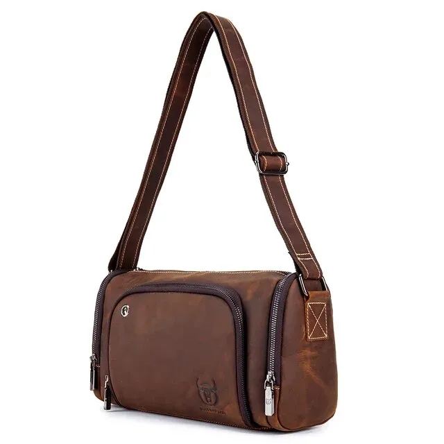 Crazy Horse Leather Men's Shoulder Bag Retro Bag's