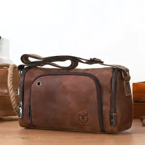 Crazy Horse Leather Men's Shoulder Bag Retro Bag's