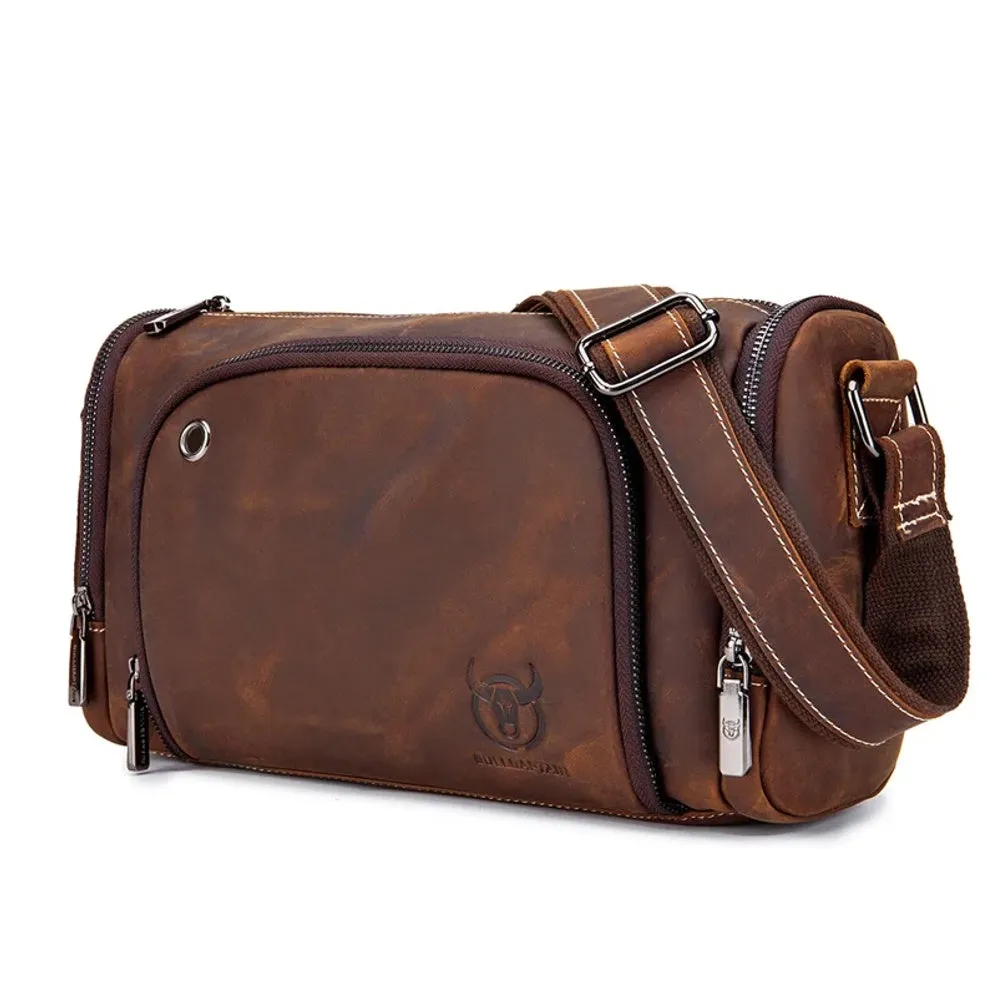 Crazy Horse Leather Men's Shoulder Bag Retro Bag's