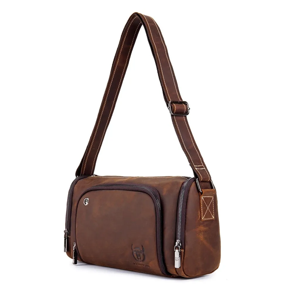 Crazy Horse Leather Men's Shoulder Bag Retro Bag's