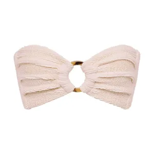 Crema Scrunch Tori Bandeau Bikini Top