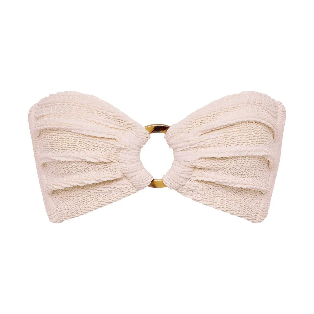 Crema Scrunch Tori Bandeau Bikini Top
