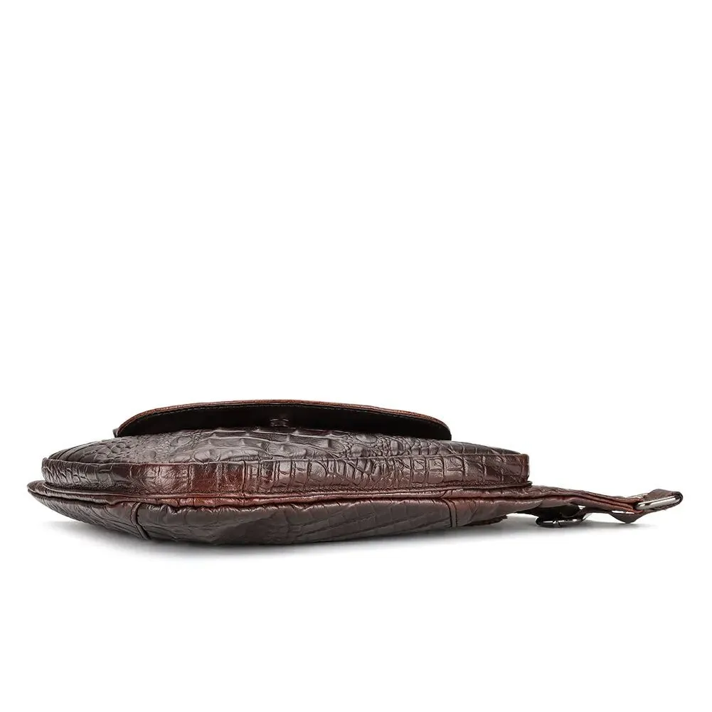 Crocodile Crossbody Bags Fanny Pack Travel Chest Bag