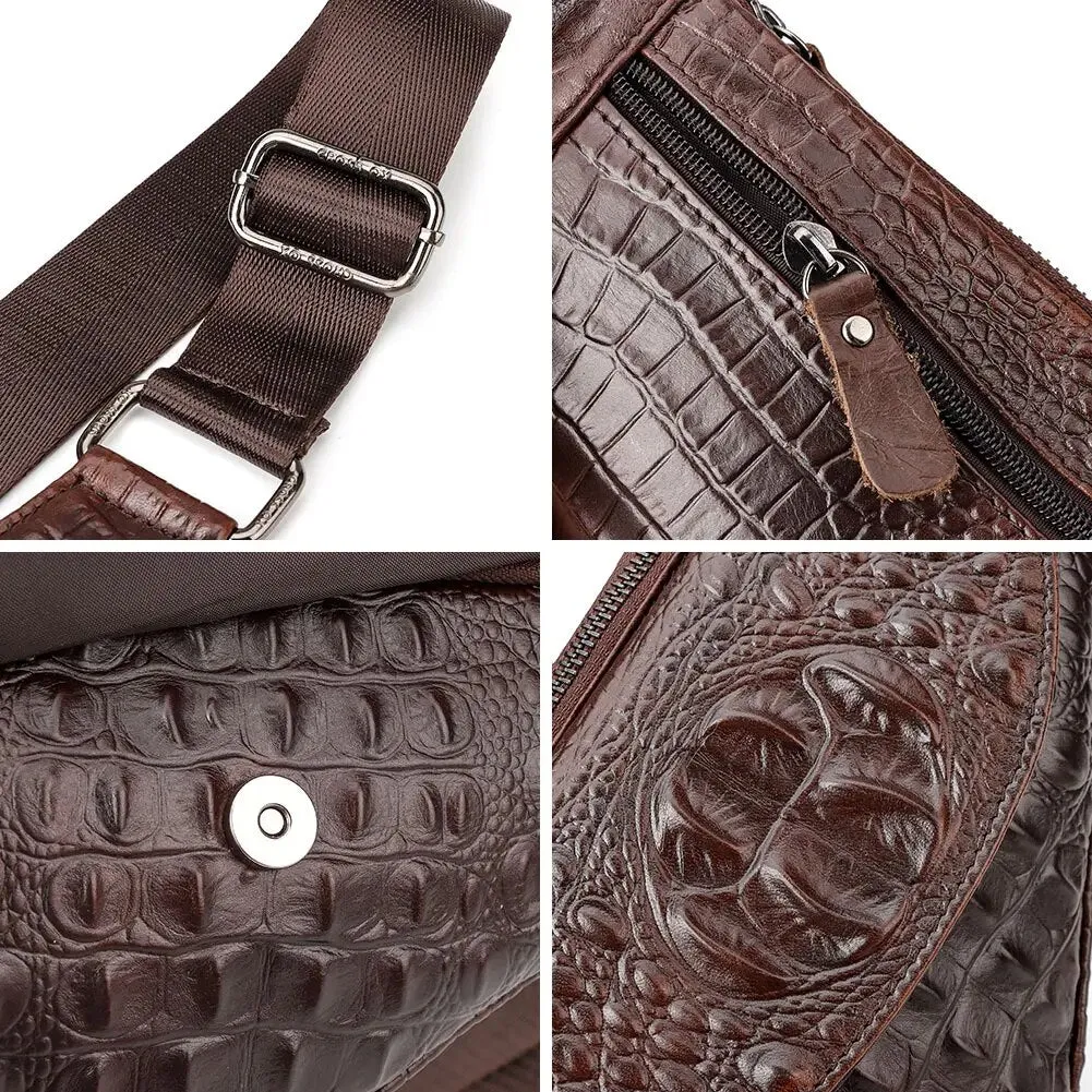 Crocodile Crossbody Bags Fanny Pack Travel Chest Bag