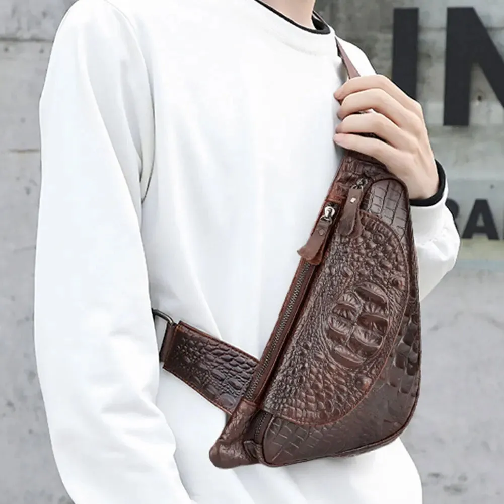 Crocodile Crossbody Bags Fanny Pack Travel Chest Bag