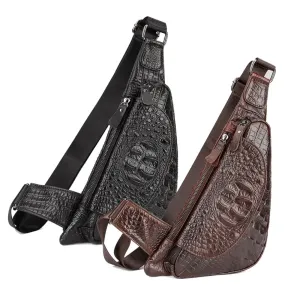 Crocodile Crossbody Bags Fanny Pack Travel Chest Bag