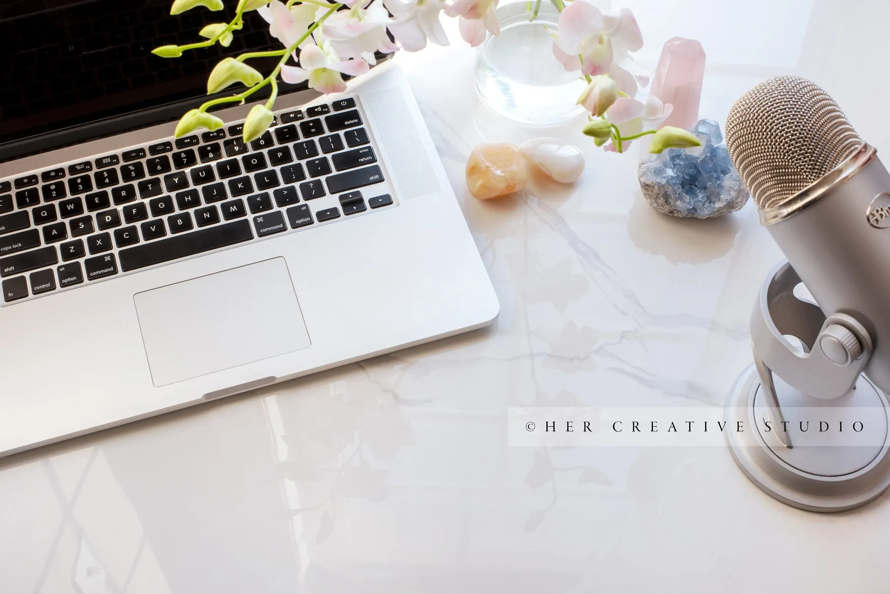 Crystals and Laptop 2