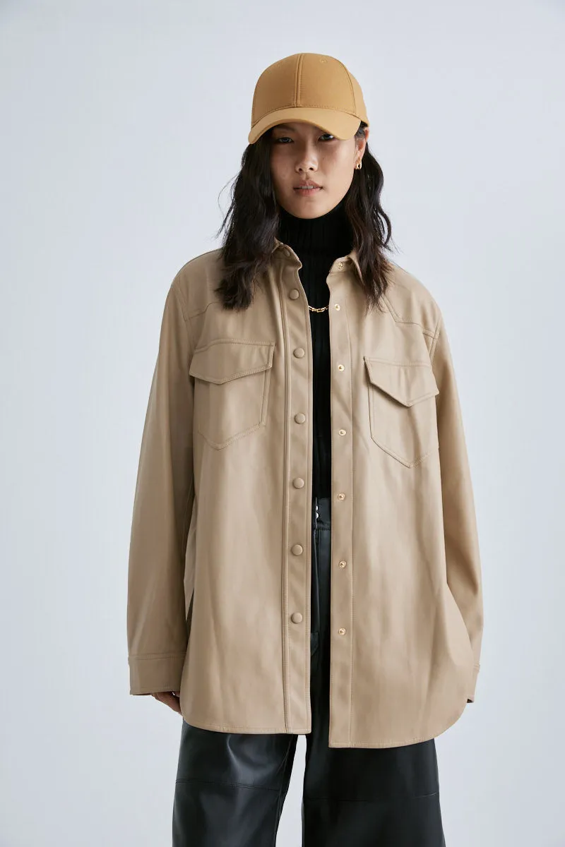 CS5022A Vegan Leather Tailoring Shirt