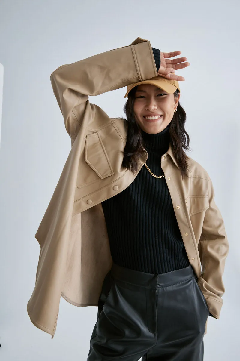 CS5022A Vegan Leather Tailoring Shirt