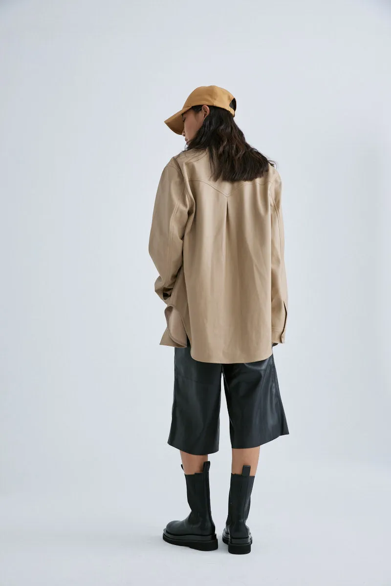 CS5022A Vegan Leather Tailoring Shirt