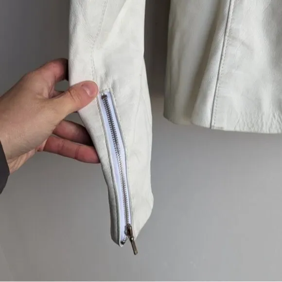 Danier white leather jacket