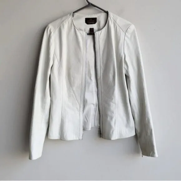 Danier white leather jacket