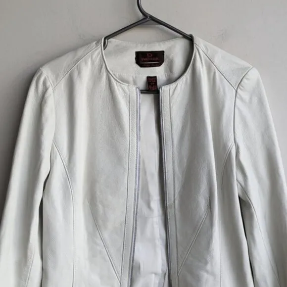 Danier white leather jacket