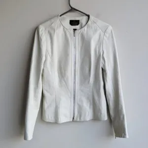 Danier white leather jacket