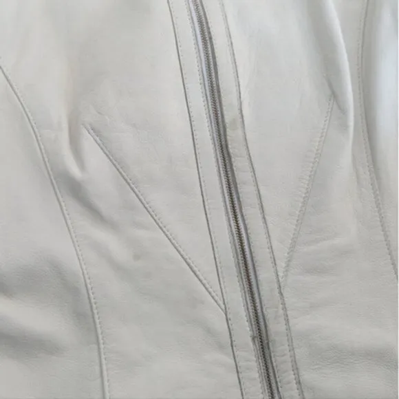 Danier white leather jacket