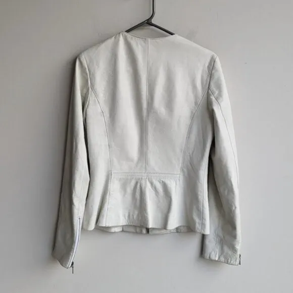 Danier white leather jacket
