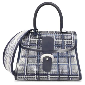 Delvaux Navy Vinyl Gingham The Dreamer Brillant MM