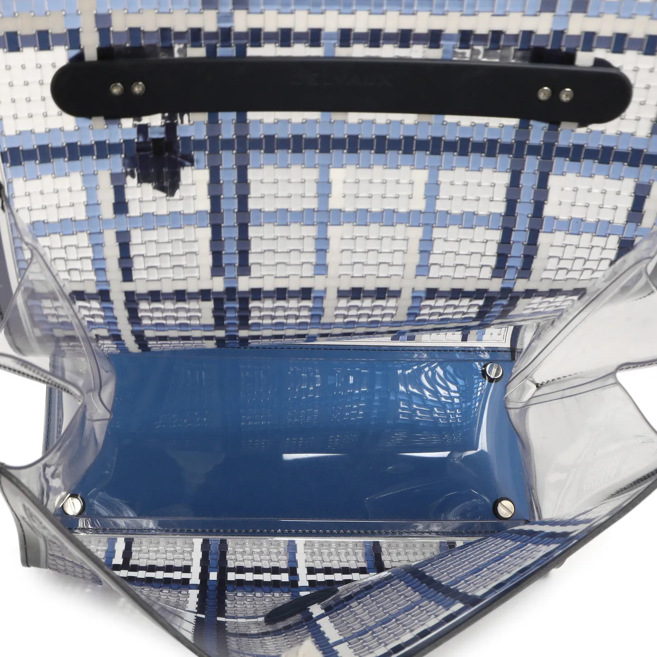 Delvaux Navy Vinyl Gingham The Dreamer Brillant MM