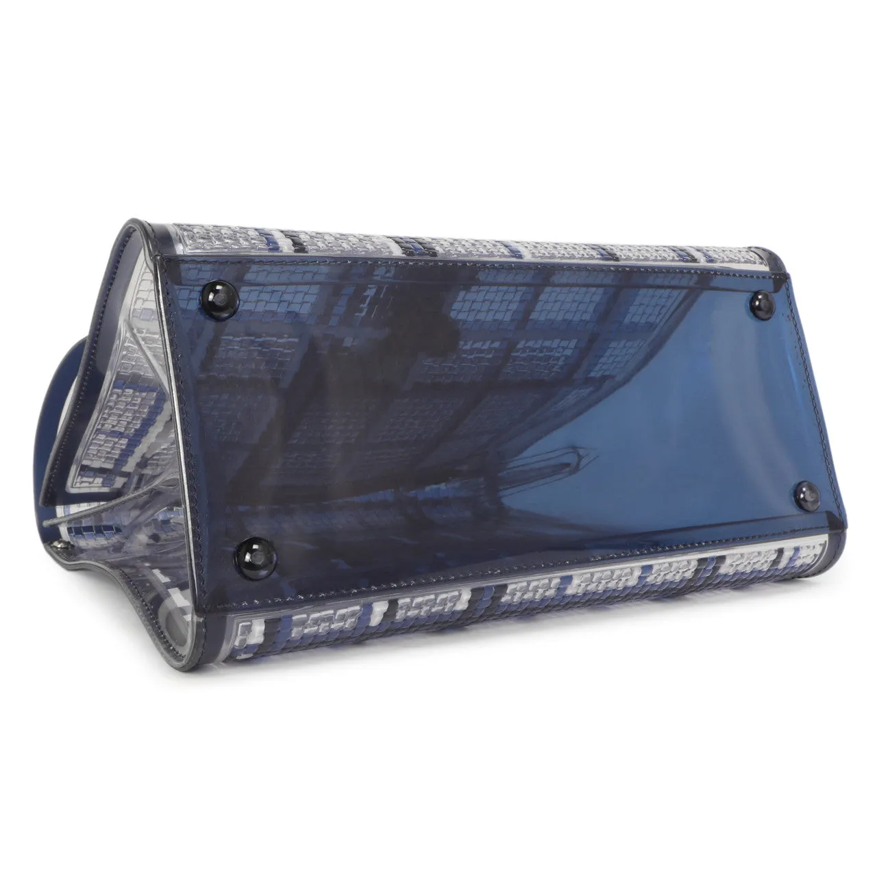Delvaux Navy Vinyl Gingham The Dreamer Brillant MM