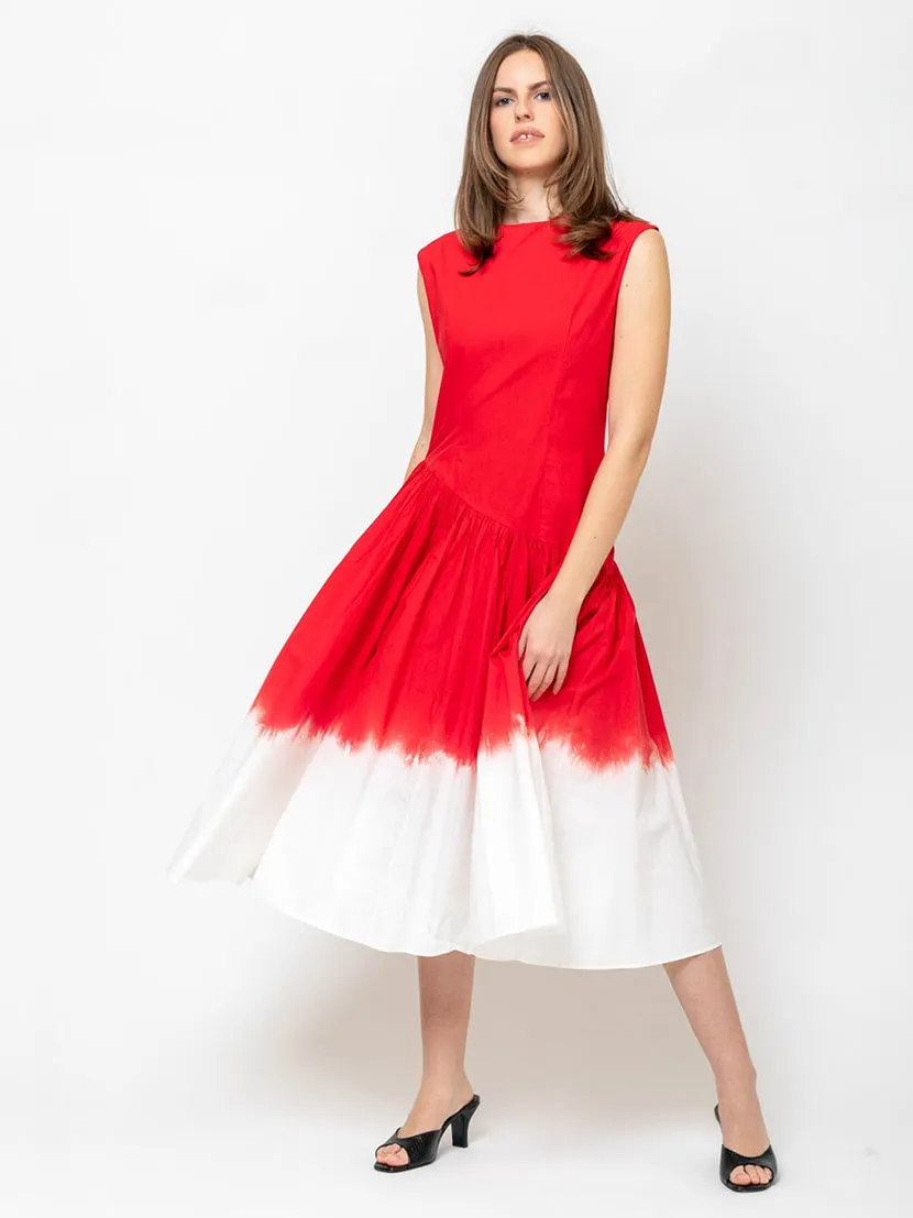 Dip Dyed Sleeveless Dress - Rouge