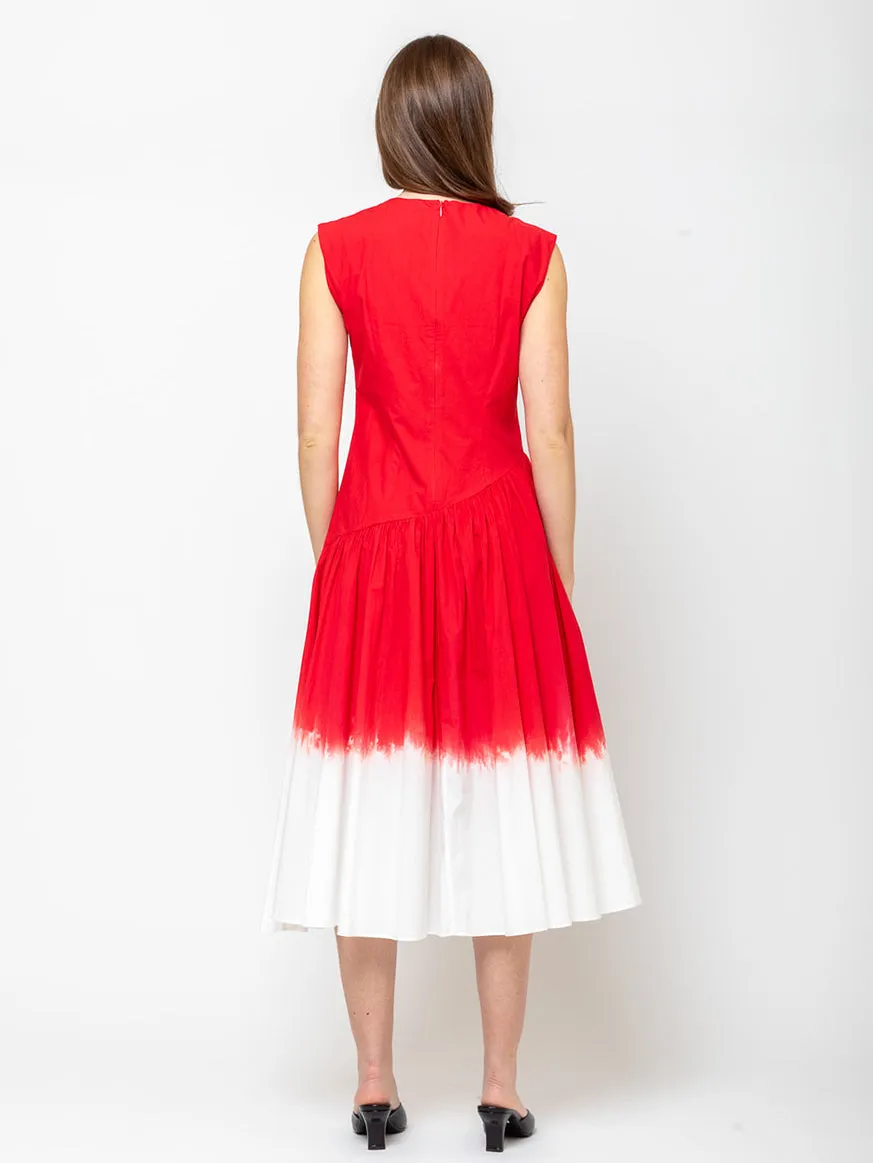 Dip Dyed Sleeveless Dress - Rouge