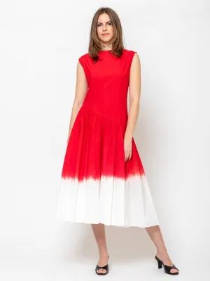 Dip Dyed Sleeveless Dress - Rouge