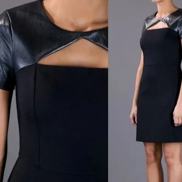 DKNY leather cutout dress 10 Brand New