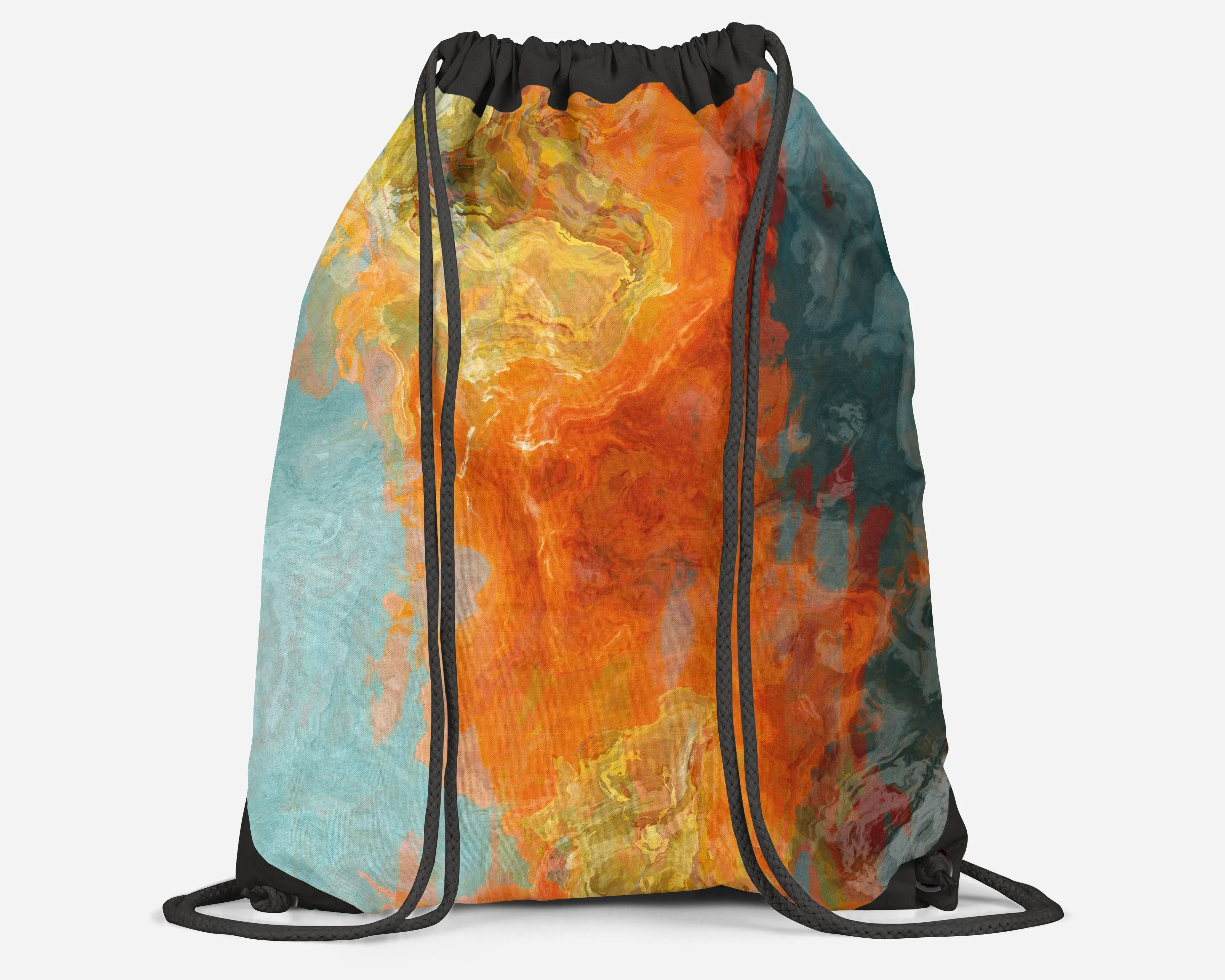 Drawstring Sling Bag, Electric Illusion