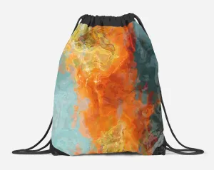 Drawstring Sling Bag, Electric Illusion