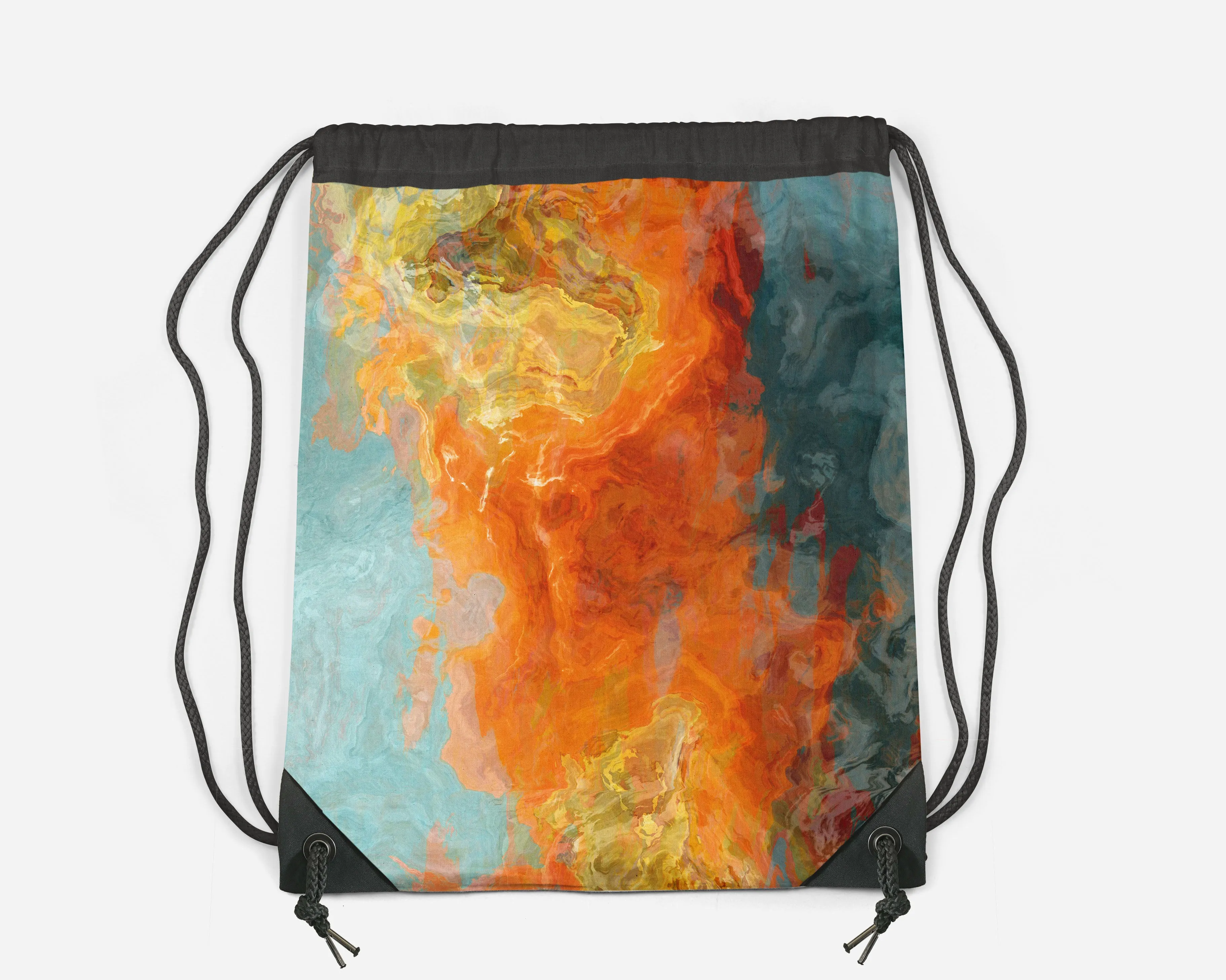 Drawstring Sling Bag, Electric Illusion