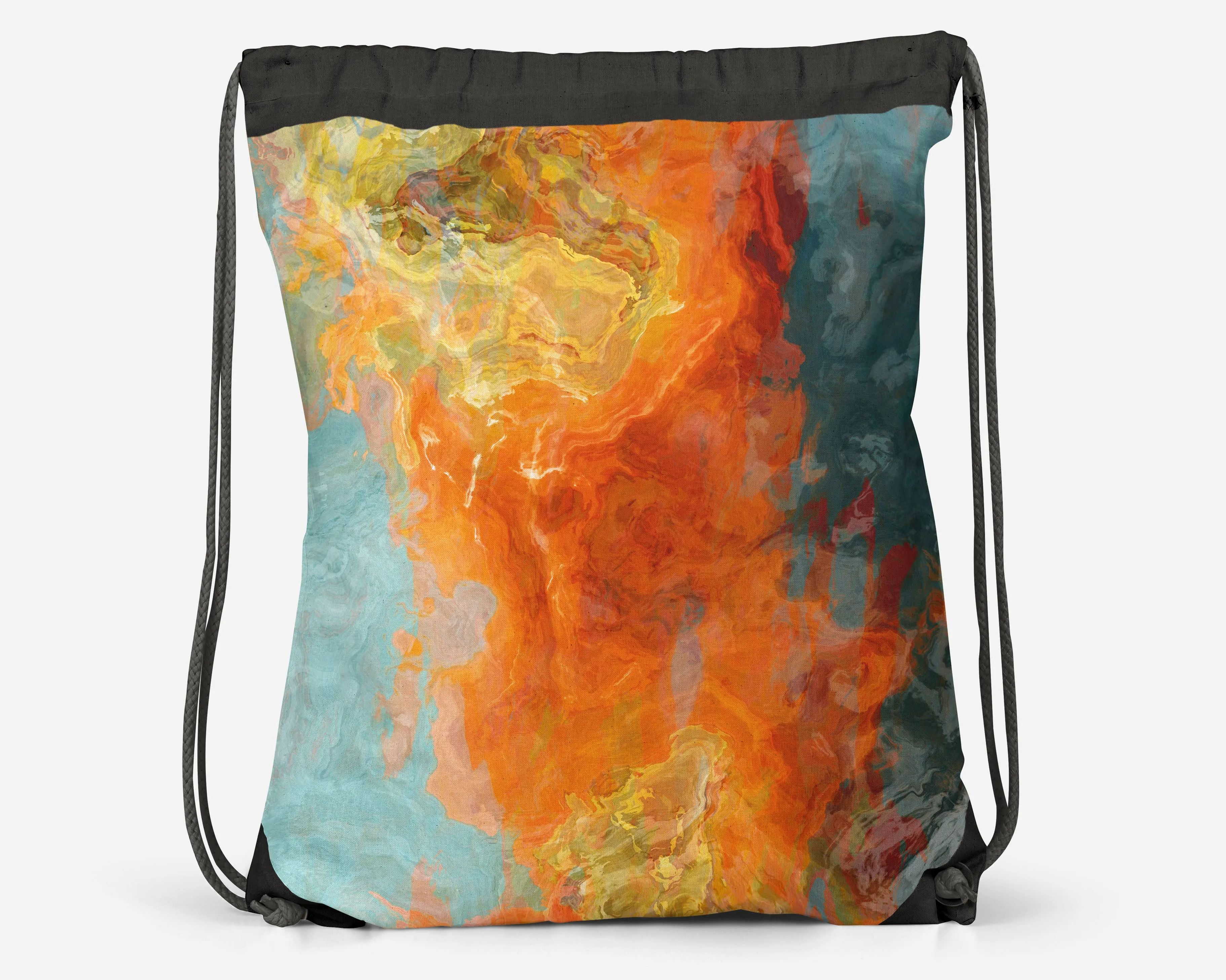 Drawstring Sling Bag, Electric Illusion