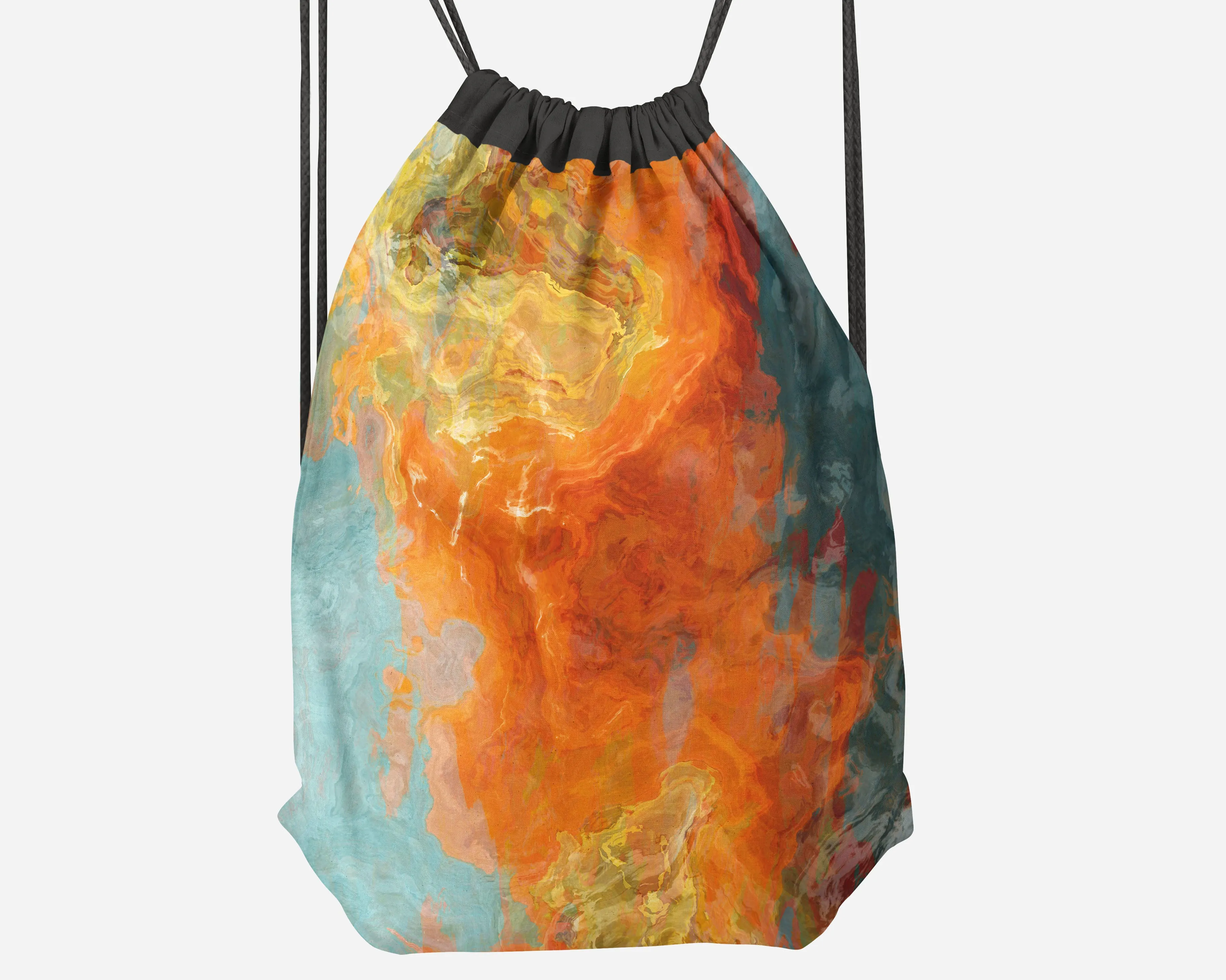 Drawstring Sling Bag, Electric Illusion