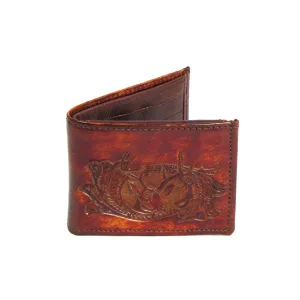 EB308-36  Antique Finish Billfold- Deer Head