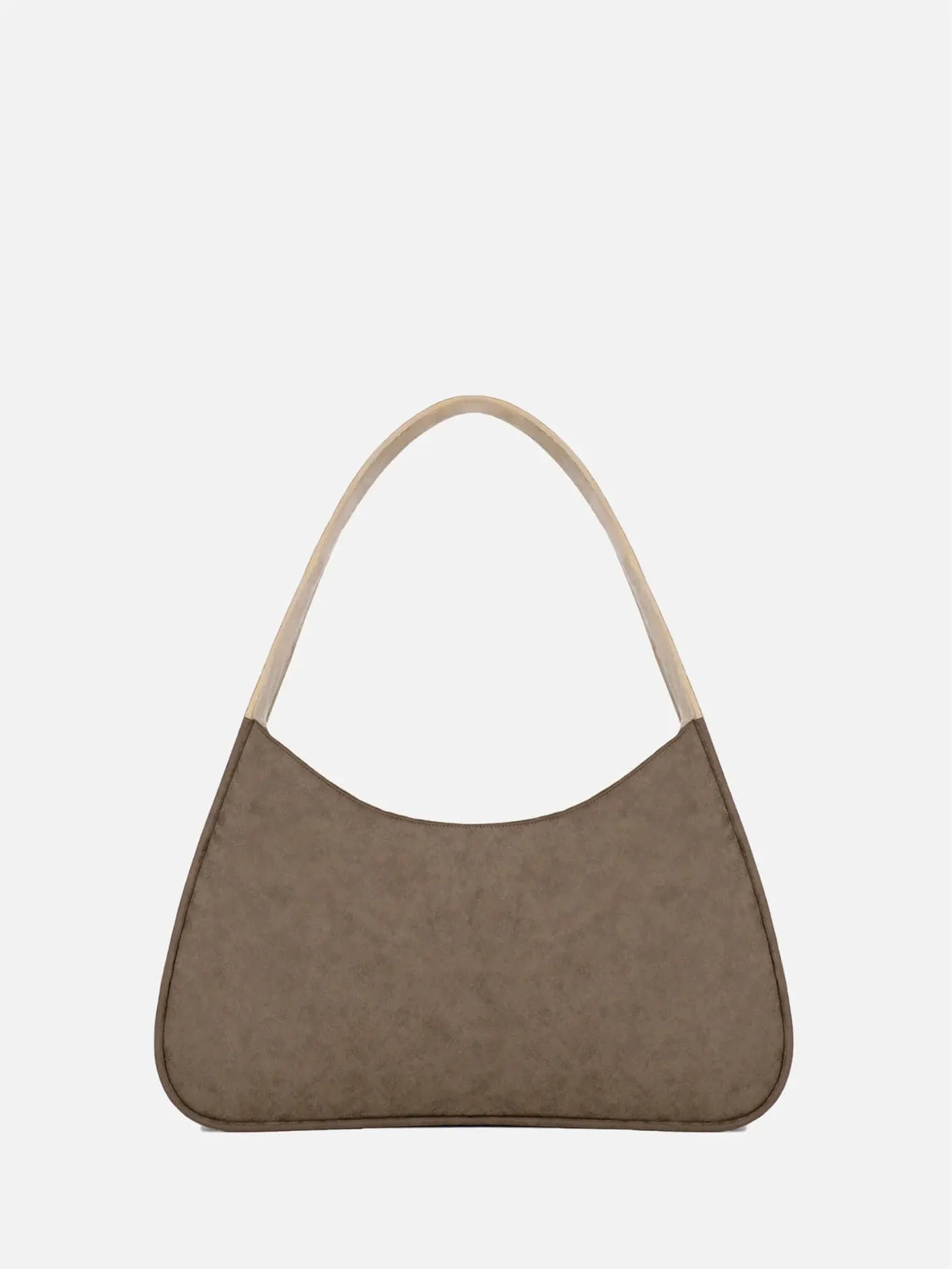 Eco Nubuck Leather XL Shoulder Bag - Beige