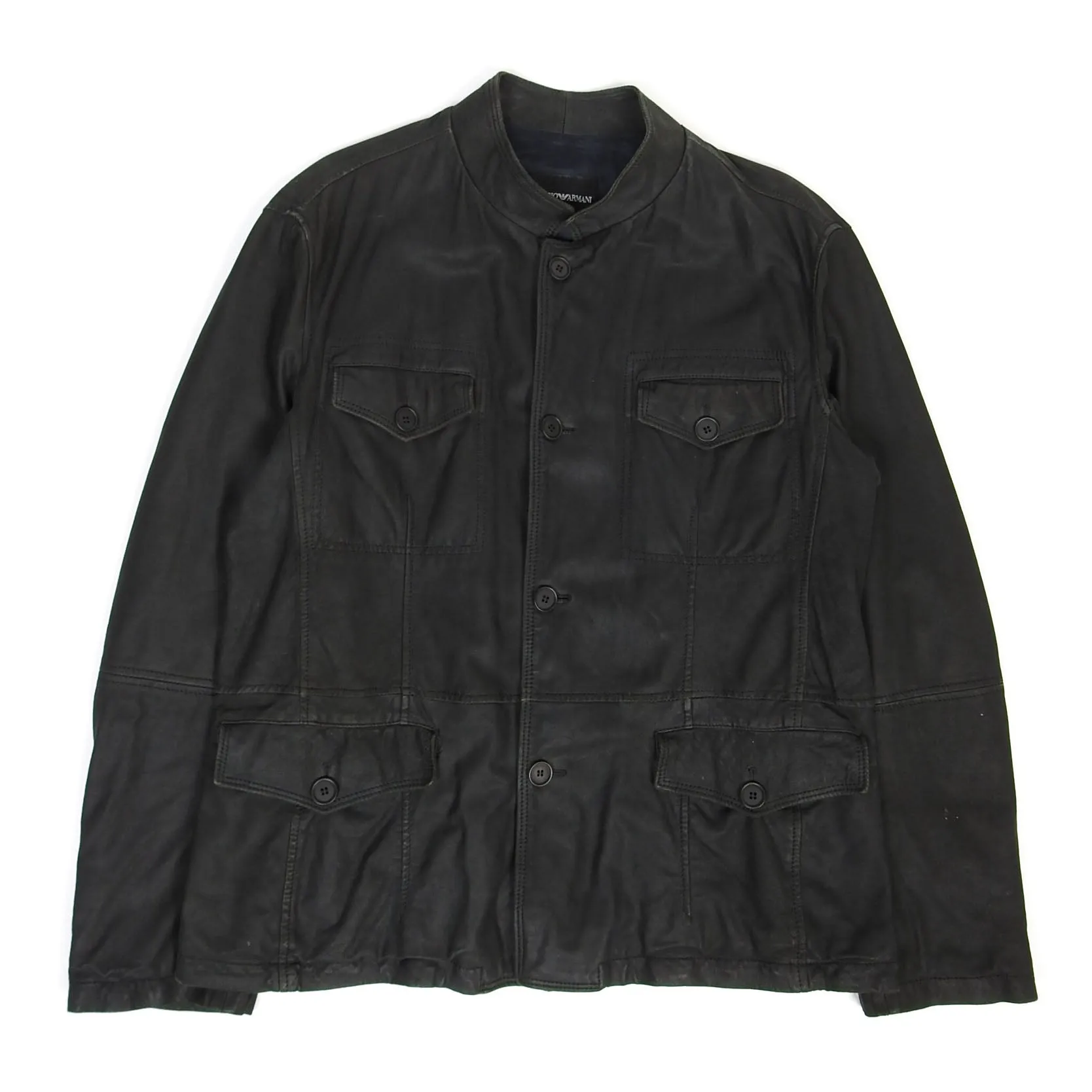 Emporio Armani Leather Field Jacket Size Medium