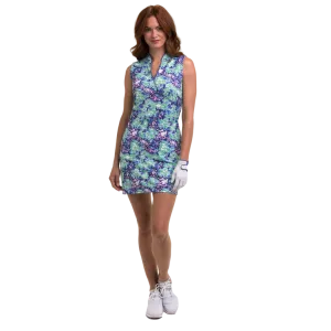 EP NY  Sleeveless Floral Blur Print Dress- Bluebelle Multi