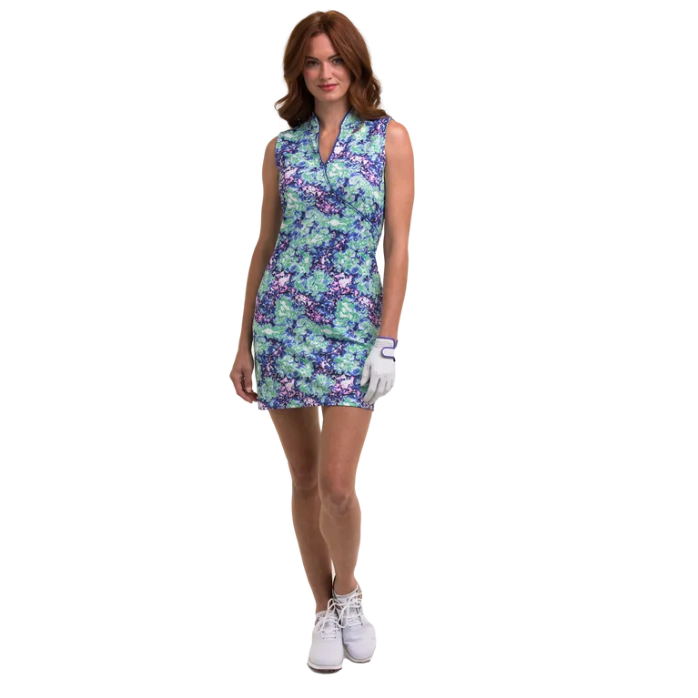 EP NY  Sleeveless Floral Blur Print Dress- Bluebelle Multi