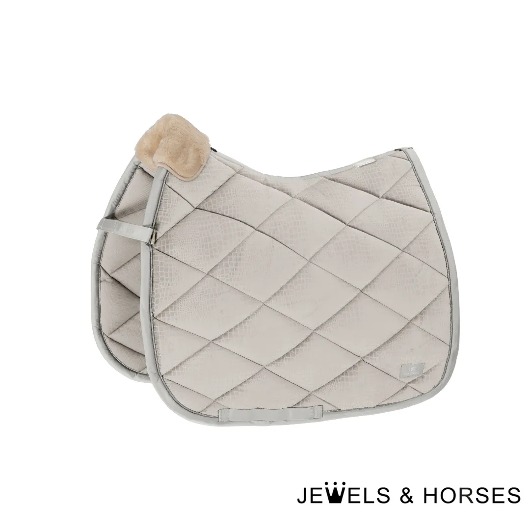 Eskadron Platinum Velvet Croco Saddle Pad - Pearl Grey