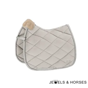Eskadron Platinum Velvet Croco Saddle Pad - Pearl Grey