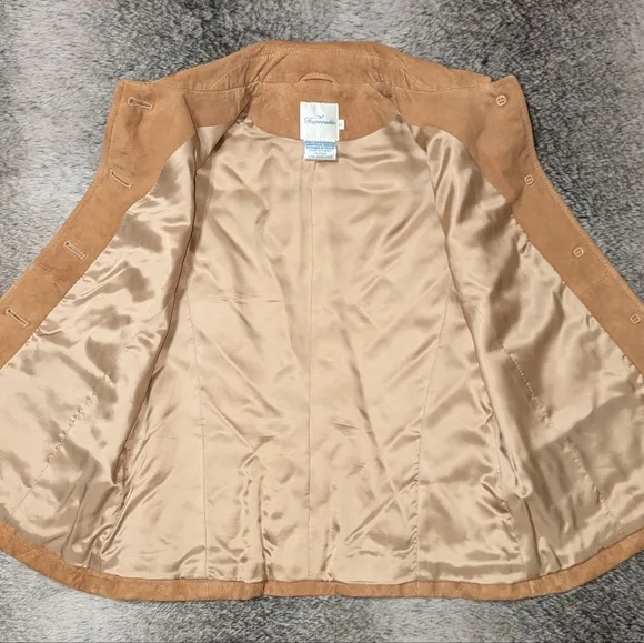 Faconnable Goatskin Leather Quilted Vest Brown Women's Small
