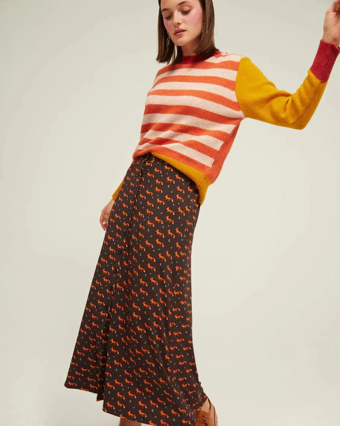 Falda Larga Botones Fox