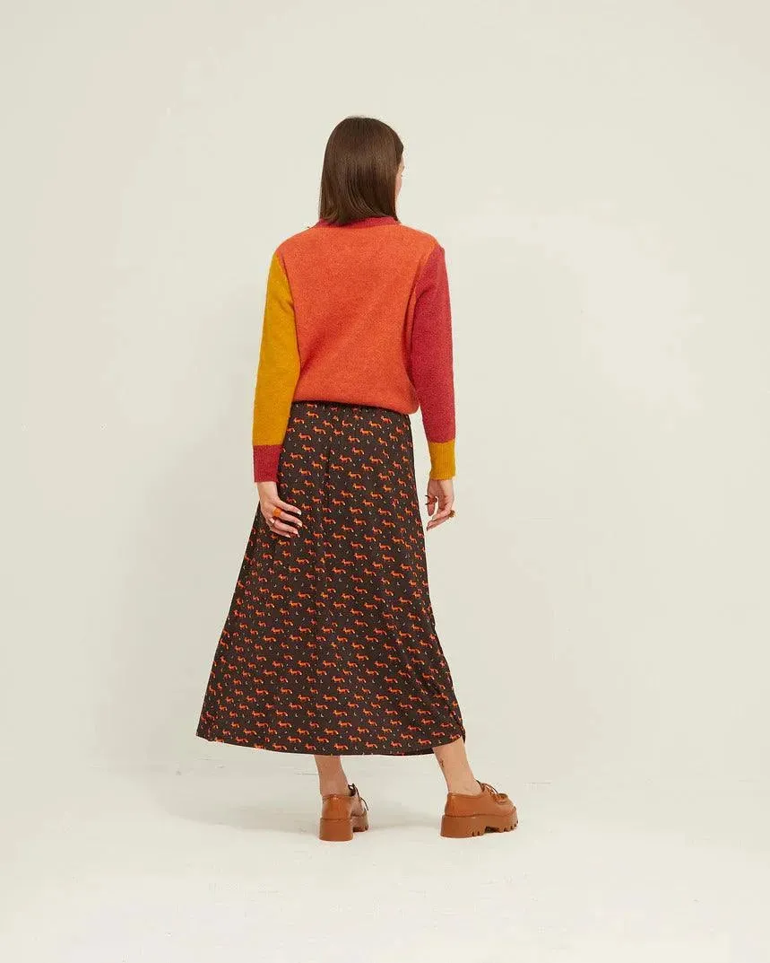 Falda Larga Botones Fox