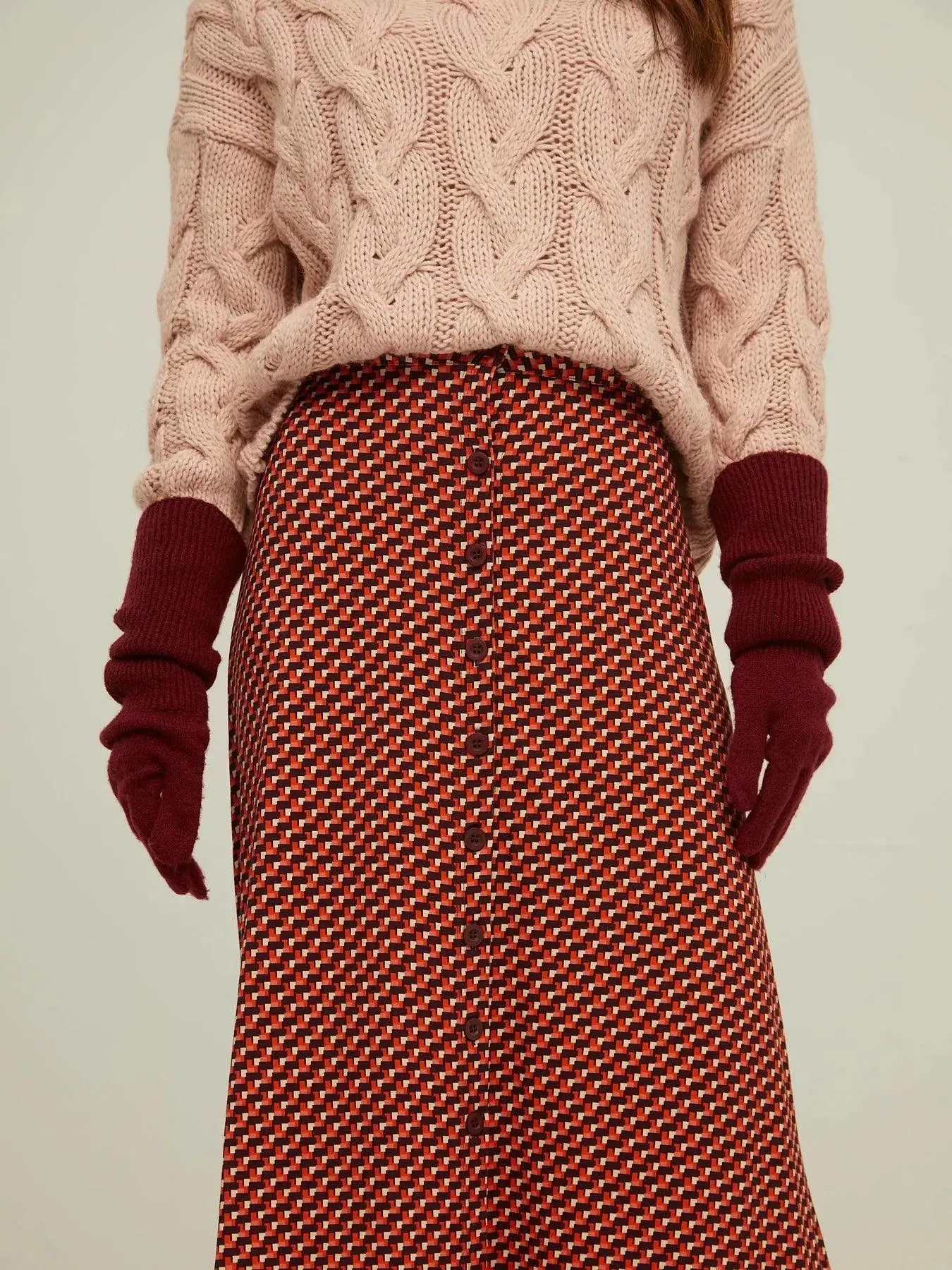 Falda Larga Botones Retro