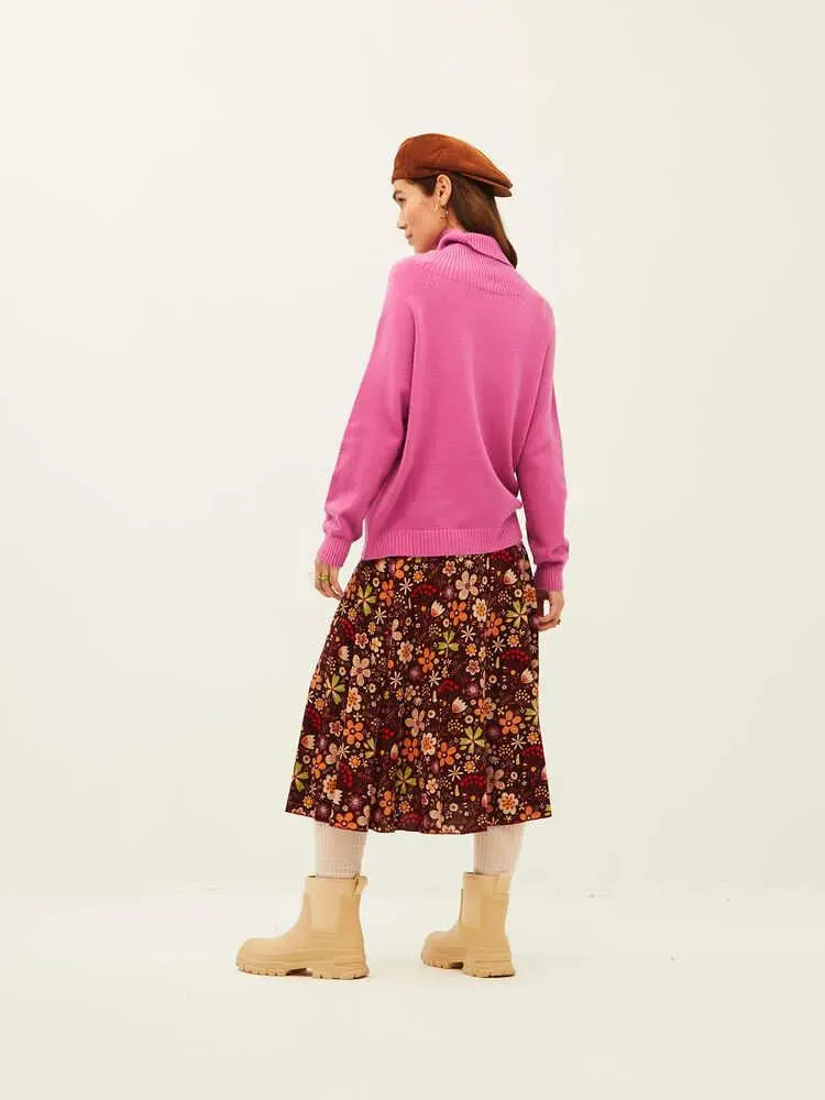 Falda Xantik Midi Garnet Bouquet Bliss